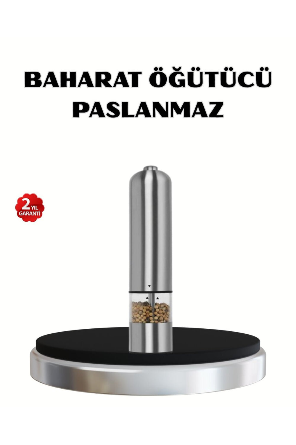 Modern Otomatik Baharat Öğütücü Seti – Pilli Paslanmaz Çelik LED Aydınlatma - UUUUUU5149-4
