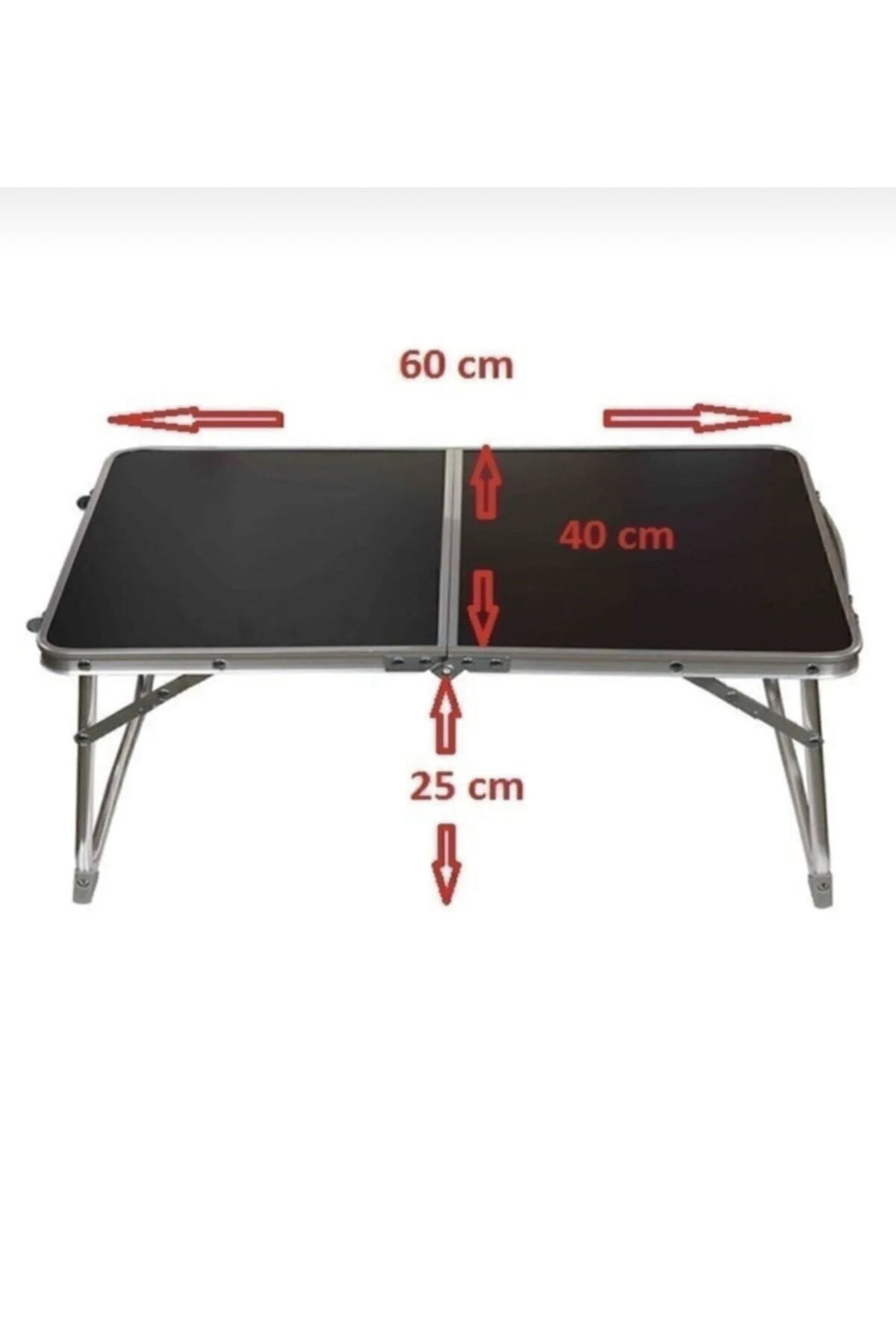 Katlanır Siyah Kamp Masası 60x40 Cm Çok Amaçlı Masa Kamp Masası Bilgisayar Masası Yemek Masası 11a