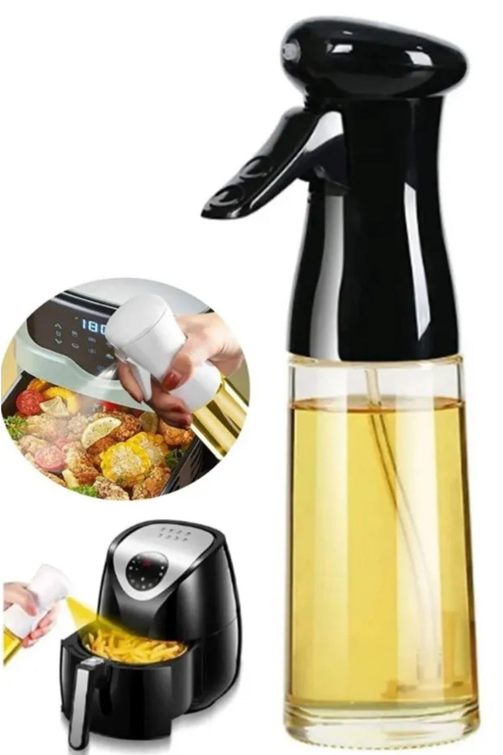 Pratik Cam Sprey Yağ Püskürtücü 250ml, Sağlıklı ve Kolay Kullanım