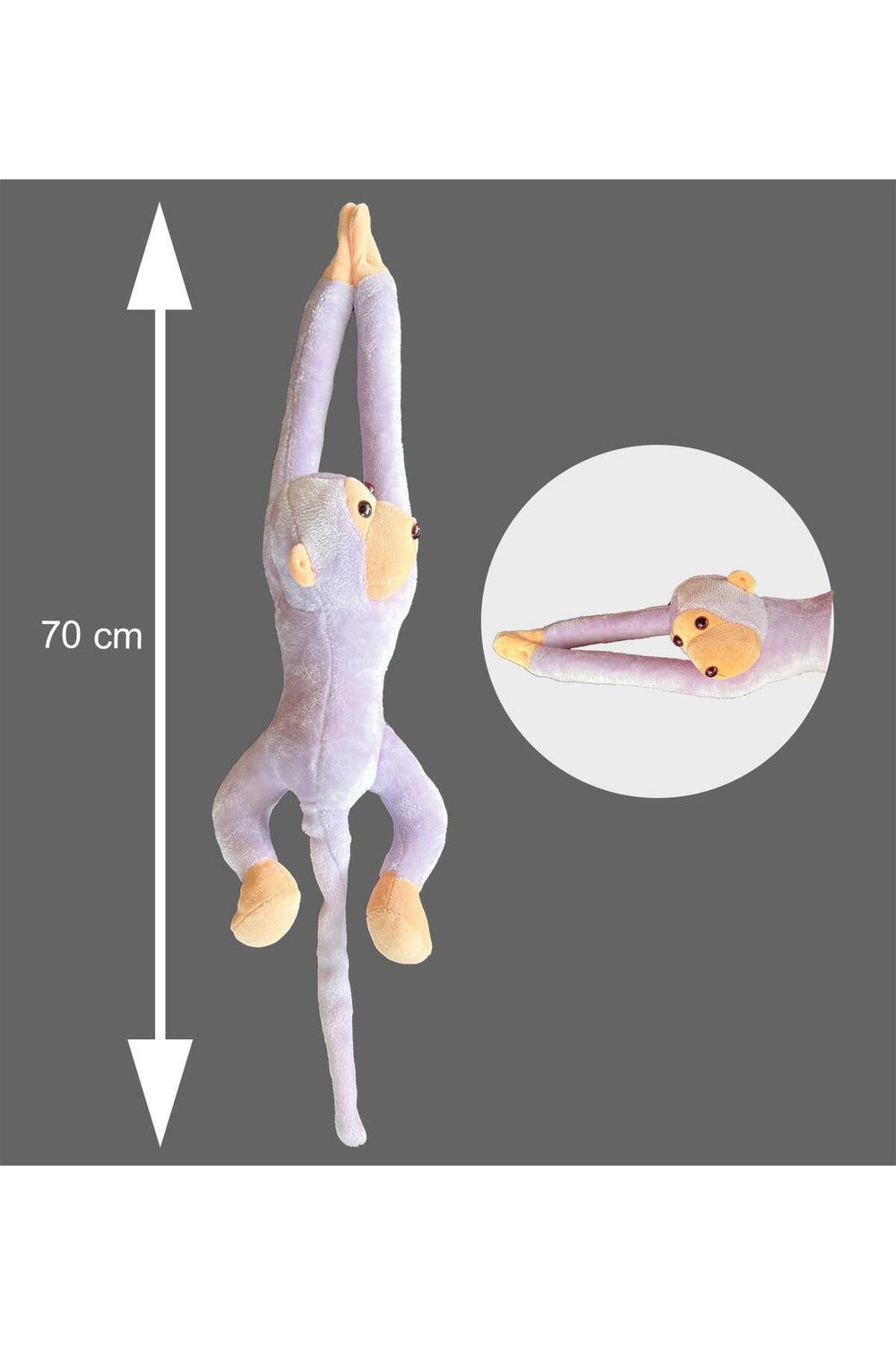 Peluş Maymun, Elleri Yapışabilen Uyku Ve Oyun Arkadaşı -70 Cm