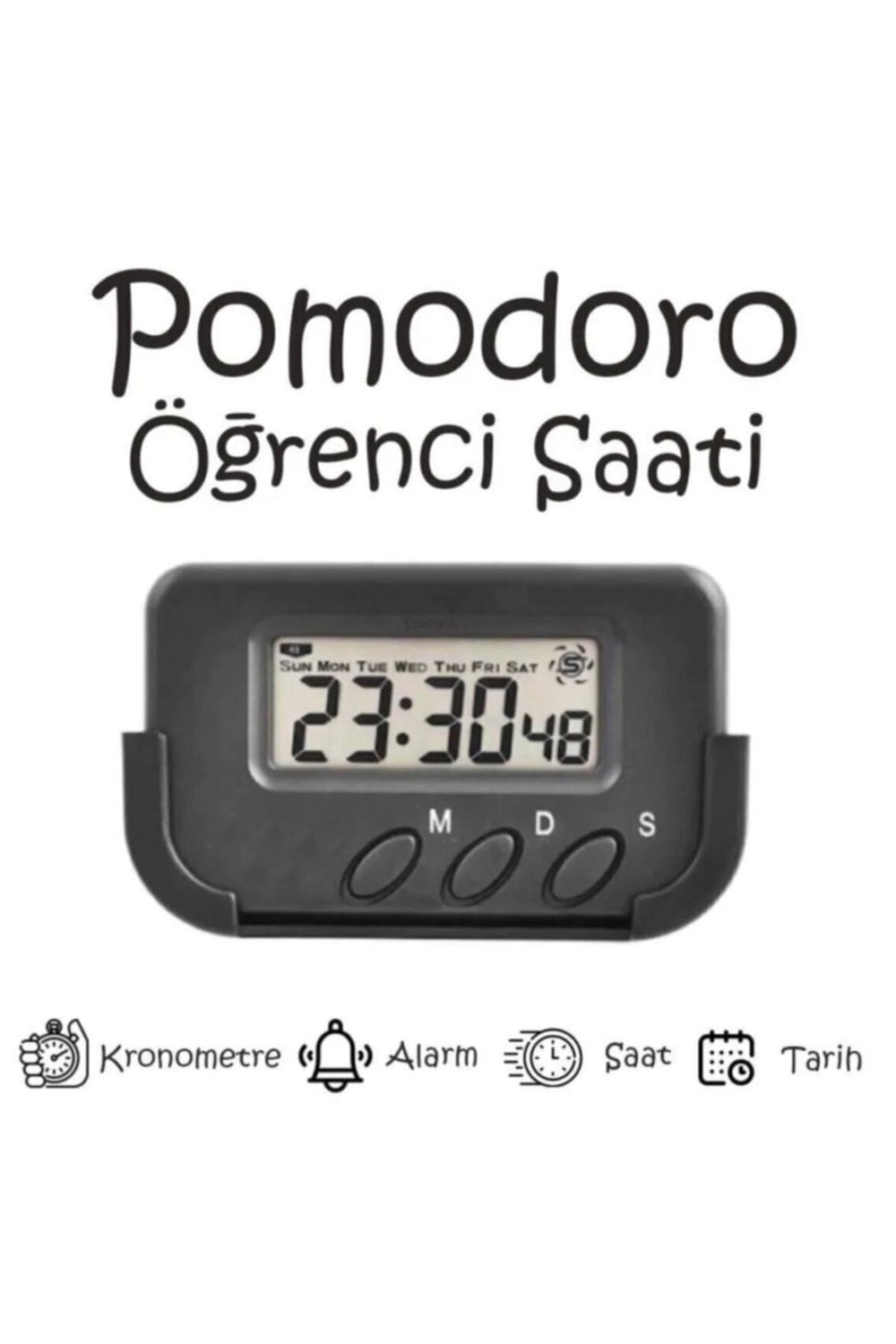 Pomodoro Öğrenci Saati - Kronometreli Ders Çalışma Saati - Dijital Masa Saati