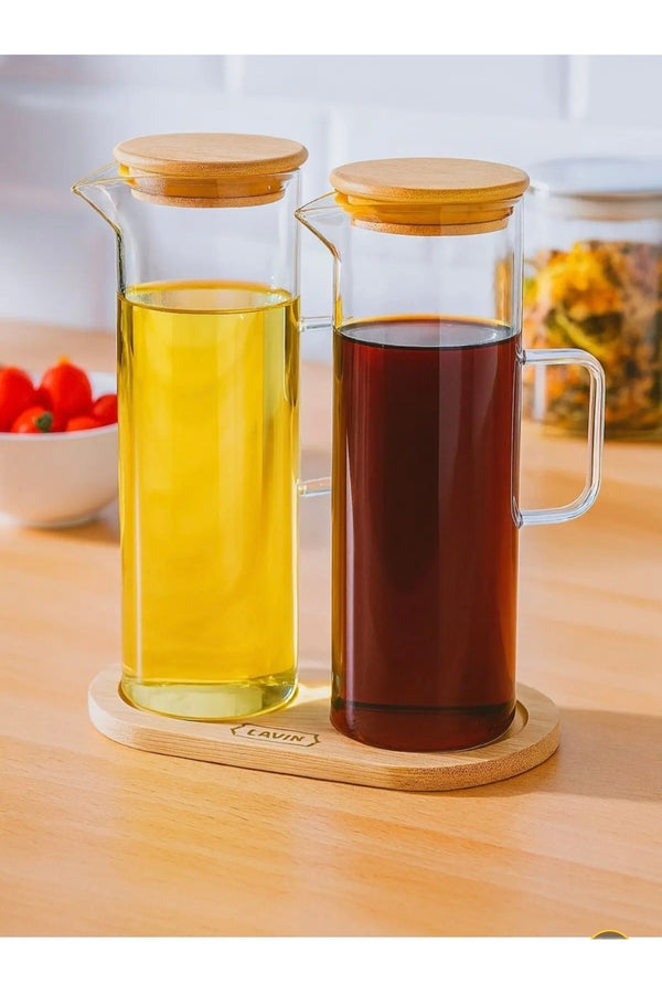 2'li Borosilikat Cam Yağdanlık Seti 280 ML
