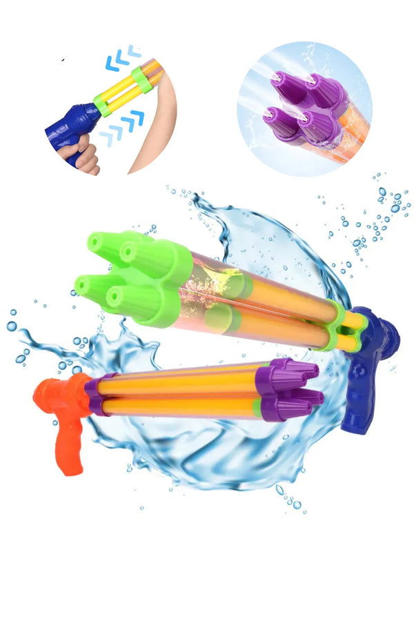 Büyük Boy Su Tabancası 4 Lü Su Atan Tüfek 42 X 68 Cm Yüksek Kalite Su Pompası