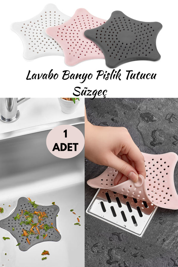 Silikon Vantuzlu Süzgeç Banyo Ve Mutfak Gider Kapatıcı Lavabo Süzgeci Çöp Tutucu Vantuzlu Süzgeç